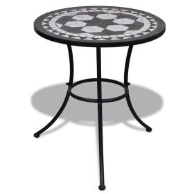 Mesa de bistro terraza mosaico negro y blanco 60 cm de vidaXL, Mesas de jardín - Ref: Foro24-41532, Precio: 94,62 €, Descuent...
