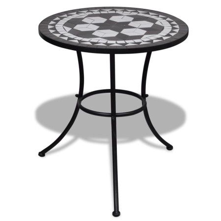Mesa de bistro terraza mosaico negro y blanco 60 cm de vidaXL, Mesas de jardín - Ref: Foro24-41532, Precio: 94,62 €, Descuent...