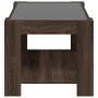 Mesa de centro y LED madera ingeniería marrón roble 73x53x45 cm by , Coffee table - Ref: Foro24-847552, Price: 115,85 €, Disc...