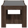 Mesa de centro y LED madera ingeniería marrón roble 73x53x45 cm by , Coffee table - Ref: Foro24-847552, Price: 117,73 €, Disc...