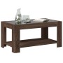 Mesa de centro y LED madera ingeniería marrón roble 93x53x45 cm by , Coffee table - Ref: Foro24-847559, Price: 131,12 €, Disc...