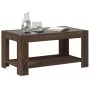 Mittel- und LED-Tisch aus braunem Eichen-Ingenieurholz 93x53x45 cm von , Couchtisch - Ref: Foro24-847559, Preis: 129,05 €, Ra...