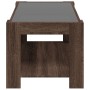 Mesa de centro y LED madera ingeniería marrón roble 93x53x45 cm by , Coffee table - Ref: Foro24-847559, Price: 131,12 €, Disc...