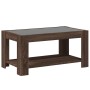 Mesa de centro y LED madera ingeniería marrón roble 93x53x45 cm by , Coffee table - Ref: Foro24-847559, Price: 131,12 €, Disc...