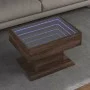 Mesa de centro y LED madera ingeniería marrón roble 70x50x45 cm by , Coffee table - Ref: Foro24-847538, Price: 120,24 €, Disc...