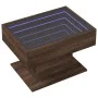 Mesa de centro y LED madera ingeniería marrón roble 70x50x45 cm by , Coffee table - Ref: Foro24-847538, Price: 120,24 €, Disc...