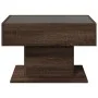 Mesa de centro y LED madera ingeniería marrón roble 70x50x45 cm by , Coffee table - Ref: Foro24-847538, Price: 120,24 €, Disc...