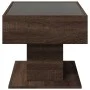 Mesa de centro y LED madera ingeniería marrón roble 70x50x45 cm by , Coffee table - Ref: Foro24-847538, Price: 120,24 €, Disc...