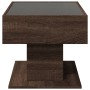 Mesa de centro y LED madera ingeniería marrón roble 70x50x45 cm by , Coffee table - Ref: Foro24-847538, Price: 122,09 €, Disc...