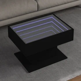 Mittelkonsole mit LED-Beleuchtung, schwarzes Ingenieurholz, 70x50x45 cm. von , Couchtisch - Ref: Foro24-847533, Preis: 120,00...