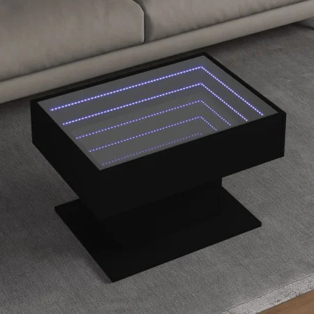 Mesa de centro con LED madera de ingeniería negro 70x50x45 cm by , Coffee table - Ref: Foro24-847533, Price: 120,00 €, Discou...