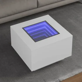 Mesa de centro con luz LED madera ingeniería blanca 60x60x40 cm by , Coffee table - Ref: Foro24-847567, Price: 113,72 €, Disc...
