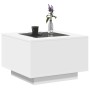 Mesa de centro con luz LED madera ingeniería blanca 60x60x40 cm by , Coffee table - Ref: Foro24-847567, Price: 115,48 €, Disc...