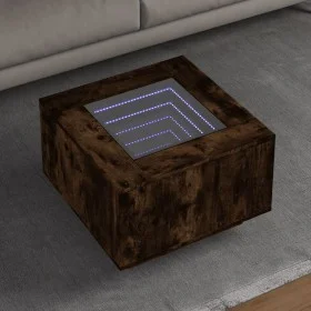 Mesa de centro y LED madera ingeniería roble ahumado 60x60x40cm by , Coffee table - Ref: Foro24-847571, Price: 118,62 €, Disc...