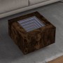 Mesa de centro y LED madera ingeniería roble ahumado 60x60x40cm de , Mesas de centro - Ref: Foro24-847571, Precio: 125,15 €