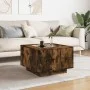 Mittel- und LED-Tisch aus geräucherter Eichen-Ingenieurholz, 60x60x40cm. von , Couchtisch - Ref: Foro24-847571, Preis: 118,62...