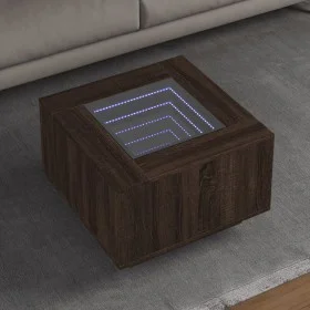 Mesa de centro y LED madera ingeniería marrón roble 60x60x40 cm by , Coffee table - Ref: Foro24-847573, Price: 117,02 €, Disc...