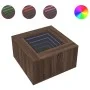 Mesa de centro y LED madera ingeniería marrón roble 60x60x40 cm by , Coffee table - Ref: Foro24-847573, Price: 116,98 €, Disc...
