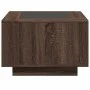 Mesa de centro y LED madera ingeniería marrón roble 60x60x40 cm by , Coffee table - Ref: Foro24-847573, Price: 116,98 €, Disc...