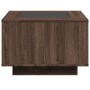 Mesa de centro y LED madera ingeniería marrón roble 60x60x40 cm by , Coffee table - Ref: Foro24-847573, Price: 118,93 €, Disc...