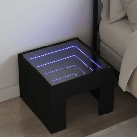 Mesita de noche con Infinity LED negro 40x40x30 cm by , Nightstands - Ref: Foro24-3284071, Price: 64,08 €, Discount: %