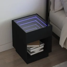 Mesita de noche con Infinity LED negra 40x40x50 cm by , Nightstands - Ref: Foro24-3284078, Price: 68,22 €, Discount: %