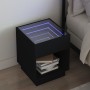 Mesita de noche con Infinity LED negra 40x40x50 cm de , Mesitas de noche - Ref: Foro24-3284078, Precio: 69,32 €, Descuento: %