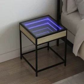Mesita de noche con Infinity LED roble Sonoma 40x40x51 cm by , Nightstands - Ref: Foro24-3284092, Price: 58,52 €, Discount: %