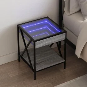 Mesa de centro con Infinity LED gris Sonoma 40x40x49 cm by , Nightstands - Ref: Foro24-3284099, Price: 67,18 €, Discount: %