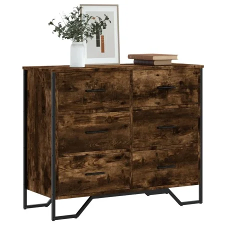 Cajonera de madera de ingeniería roble ahumado 91x35,5x74,5 cm de , Cajoneras - Ref: Foro24-3295304, Precio: 144,53 €, Descue...