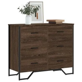 Engineered wood brown oak chest of drawers 91x35.5x74.5 cm by , Drawers - Ref: Foro24-3295306, Price: 123,66 €, Discount: %
