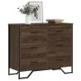 Engineered wood brown oak chest of drawers 91x35.5x74.5 cm by , Drawers - Ref: Foro24-3295306, Price: 123,66 €, Discount: %