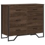 Schubladenkommode aus braunem Eichenfurnierholz 91x35,5x74,5 cm von , Schubladen - Ref: Foro24-3295306, Preis: 128,65 €, Raba...