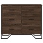 Schubladenkommode aus braunem Eichenfurnierholz 91x35,5x74,5 cm von , Schubladen - Ref: Foro24-3295306, Preis: 128,65 €, Raba...