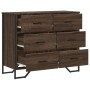Schubladenkommode aus braunem Eichenfurnierholz 91x35,5x74,5 cm von , Schubladen - Ref: Foro24-3295306, Preis: 128,65 €, Raba...