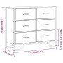 Engineered wood brown oak chest of drawers 91x35.5x74.5 cm by , Drawers - Ref: Foro24-3295306, Price: 123,66 €, Discount: %