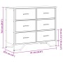 Schubladenkommode aus braunem Eichenfurnierholz 91x35,5x74,5 cm von , Schubladen - Ref: Foro24-3295306, Preis: 128,65 €, Raba...