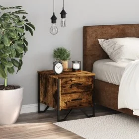 Mesita de noche madera de ingeniería roble ahumado 40x30x40 cm by , Nightstands - Ref: Foro24-848518, Price: 35,96 €, Discoun...