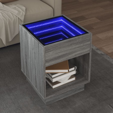Mesa de centro con Infinity LED gris Sonoma 40x40x50 cm by , Coffee table - Ref: Foro24-847649, Price: 72,72 €, Discount: %