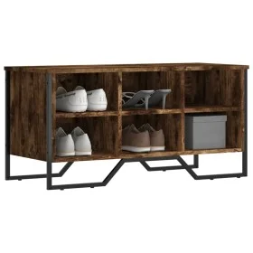Zapatero de madera de ingeniería roble ahumado 90x38x45,5 cm by , Shoe racks and shoe organizers - Ref: Foro24-848641, Price:...