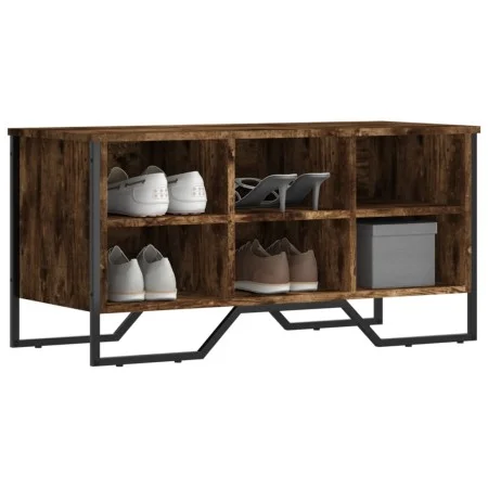 Zapatero de madera de ingeniería roble ahumado 90x38x45,5 cm von , Schuhregale und Schuhorganisatoren - Ref: Foro24-848641, P...