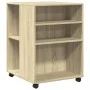 Mesa auxiliar con ruedas madera ingeniería Sonoma 55x60x78 cm de , Armarios archivadores - Ref: Foro24-853157, Precio: 84,85 ...