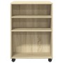 Mesa auxiliar con ruedas madera ingeniería Sonoma 55x60x78 cm by , Filing cabinets - Ref: Foro24-853157, Price: 89,13 €, Disc...