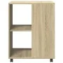 Mesa auxiliar con ruedas madera ingeniería Sonoma 55x60x78 cm de , Armarios archivadores - Ref: Foro24-853157, Precio: 84,85 ...