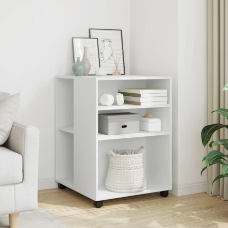 Mesa auxiliar con ruedas madera ingeniería blanco 55x60x78 cm by , Filing cabinets - Ref: Foro24-853155, Price: 88,87 €, Disc...