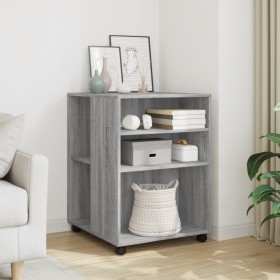Mesa auxiliar ruedas madera ingeniería gris Sonoma 55x60x78 cm by , Filing cabinets - Ref: Foro24-853160, Price: 78,17 €, Dis...