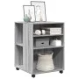 Mesa auxiliar ruedas madera ingeniería gris Sonoma 55x60x78 cm de , Armarios archivadores - Ref: Foro24-853160, Precio: 77,14...