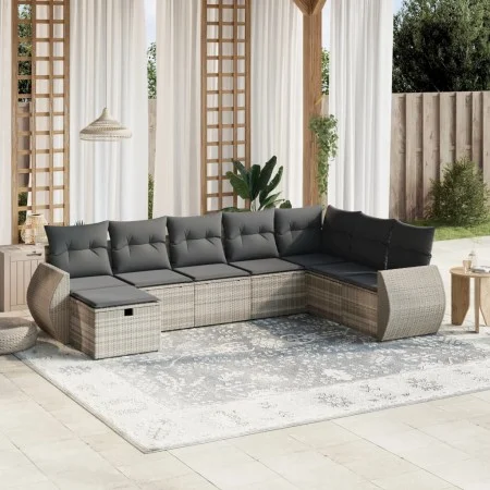 Set de sofás de jardín 8 pzas y cojines ratán sintético gris by , Garden sets - Ref: Foro24-3264208, Price: 562,59 €, Discoun...