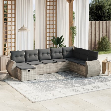 Set de sofás de jardín 8 pzas y cojines ratán sintético gris by , Garden sets - Ref: Foro24-3264208, Price: 561,79 €, Discoun...
