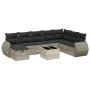Set de sofás de jardín 8 pzas y cojines ratán sintético gris by , Garden sets - Ref: Foro24-3264208, Price: 562,59 €, Discoun...